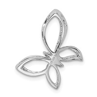 Sterling Silver Rhodium Diam. Butterfly Pendant view 4