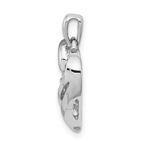 Sterling Silver Rhodium Diam. Heart Pendant view 2
