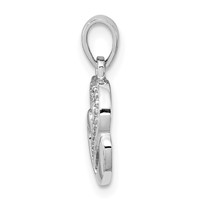 Sterling Silver Rhodium Diam. Accent Heart Pendant view 2