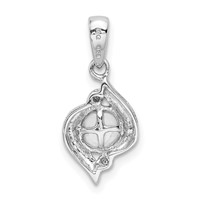 Sterling Silver Rhodium 6mm FW Cultured Pearl & Diamond Pendant view 4