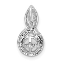 Sterling Silver Rhodium 6mm FW Cultured Pearl & Diamond Chain Slide view 4