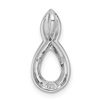 Sterling Silver Rhodium Diamond Figure-8 Chain Slide view 3