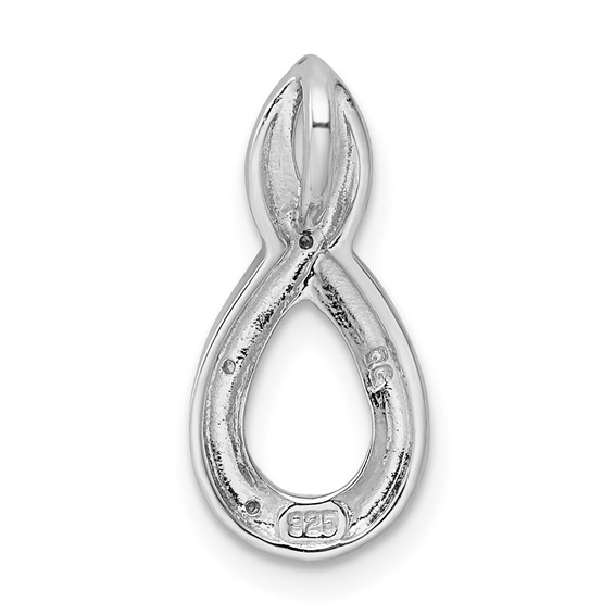 Sterling Silver Rhodium Diamond Figure-8 Chain Slide