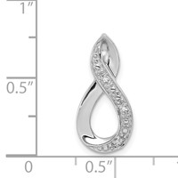 Sterling Silver Rhodium Diamond Figure-8 Chain Slide view 4