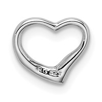 Sterling Silver Rhodium Diamond Floating Heart Pendant view 4