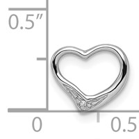 Sterling Silver Rhodium Diamond Floating Heart Pendant view 3
