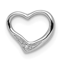 Sterling Silver Rhodium Diamond Floating Heart Pendant view 1