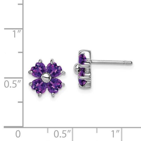 Gemstone Flower Post Earrings