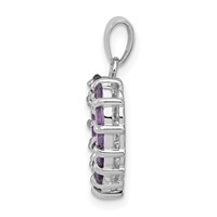Sterling Silver Rhodium Plated Amethyst Heart Pendant view 2