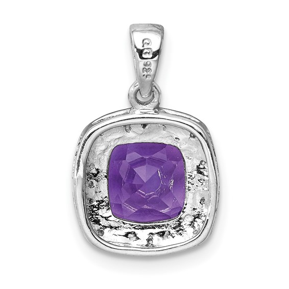 Cushion Gemstone & Diamond Pendants