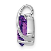 Sterling Silver Rhodium Pear Amethyst Chain Slide view 2