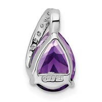 Sterling Silver Rhodium Pear Amethyst Chain Slide view 4