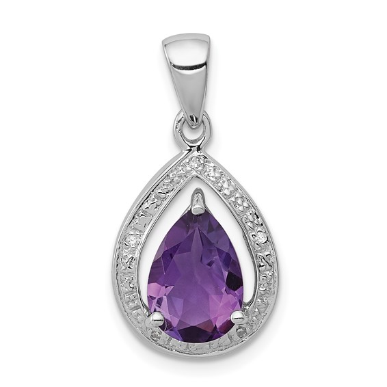 Pear Gemstone & Diamond Pendants