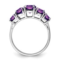 Sterling Silver Rhodium Amethyst Ring view 2