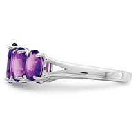 Sterling Silver Rhodium Amethyst Ring view 4