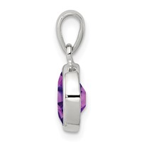 Sterling Silver Rhodium Planted Amethyst Pendant view 2