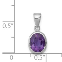 Sterling Silver Rhodium Planted Amethyst Pendant view 3