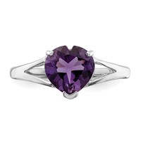 Sterling Silver Rhodium Amethyst Ring view 5