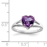 Sterling Silver Rhodium Amethyst Ring view 4