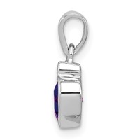 Sterling Silver Rhodium Plated Amethyst and Diamond Pendant view 2