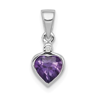 Heart Gemstone & Diamond Bezel Pendants