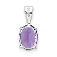 Sterling Silver Rhodium Plated Amethyst Pendant view 4
