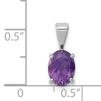 Sterling Silver Rhodium Plated Amethyst Pendant view 3