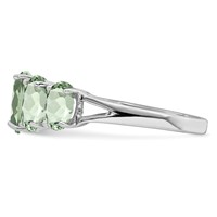 Sterling Silver Rhodium Green Quartz Ring view 4