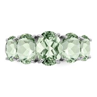 Sterling Silver Rhodium Green Quartz Ring view 5