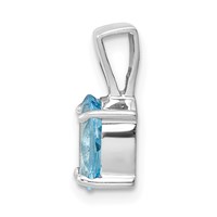 Sterling Silver Rhodium Light Swiss Blue Topaz Pendant view 2