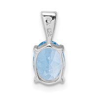 Sterling Silver Rhodium Light Swiss Blue Topaz Pendant view 4