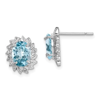 Gemstone & Diamond Post Earrings