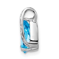 Sterling Silver Rhodium Pear Swiss Blue Topaz Pendant view 2