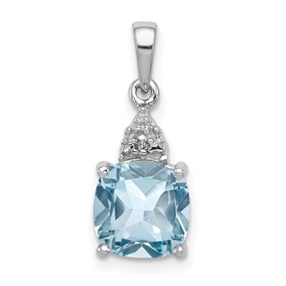 Cushion Gemstone & Diamond Pendants