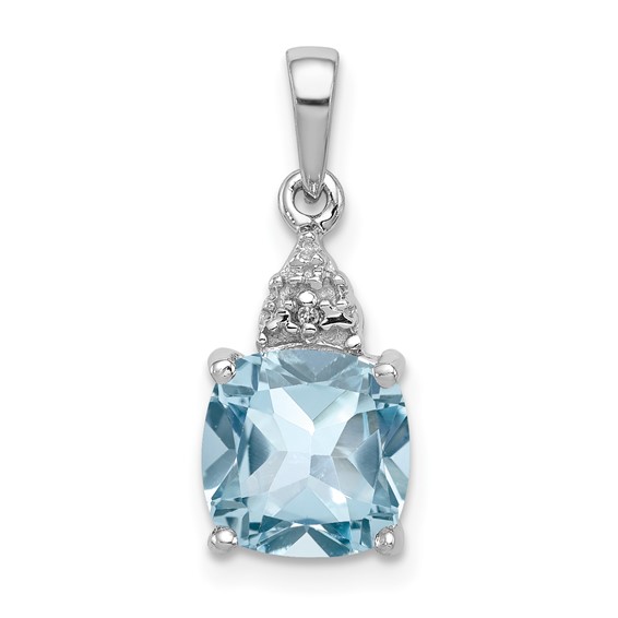 Cushion Gemstone & Diamond Pendants