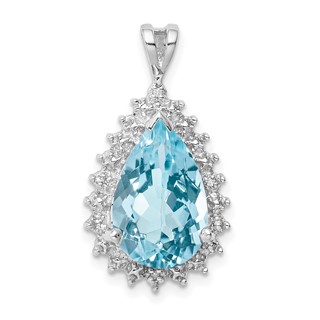 Pear Gemstone & Diamond Pendants