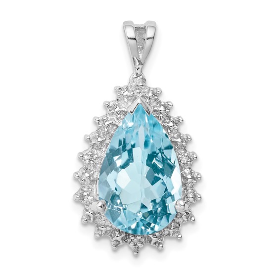 Pear Gemstone & Diamond Pendants