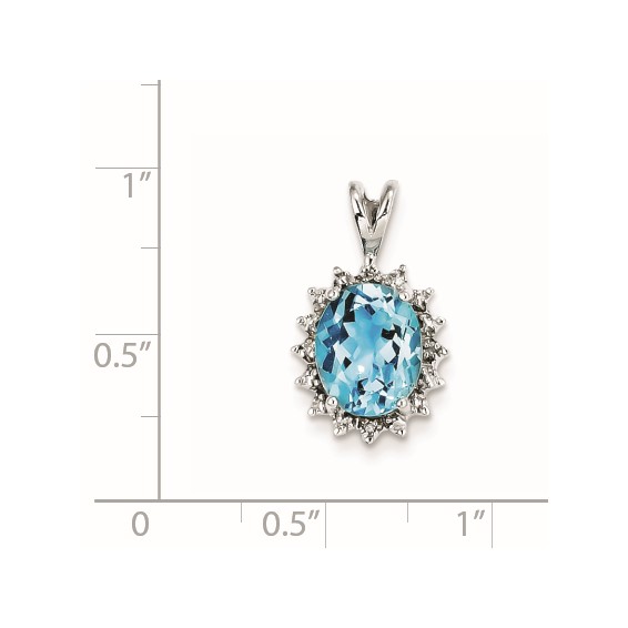 Oval Gemstone & Diamond Pendants