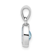 Sterling Silver Rhodium Light Swiss Blue Topaz Pendant view 2