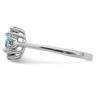 Sterling Silver Rhodium Light Swiss Blue Topaz Diamond Ring view 4