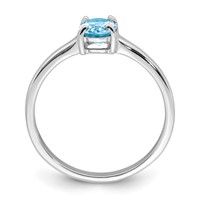 Sterling Silver Rhodium Light Swiss Blue Topaz Ring view 2
