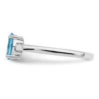Sterling Silver Rhodium Light Swiss Blue Topaz Ring view 3