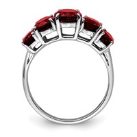 Sterling Silver Rhodium Garnet Ring view 2
