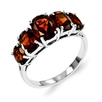 Sterling Silver Rhodium Garnet Ring view 3