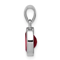 Sterling Silver Rhodium Garnet Pendant view 2