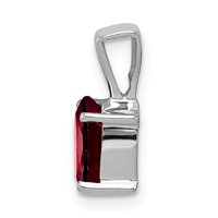 Sterling Silver Rhodium Garnet Pendant view 2