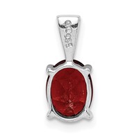 Sterling Silver Rhodium Garnet Pendant view 4
