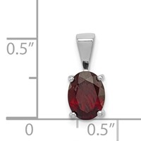 Sterling Silver Rhodium Garnet Pendant view 3