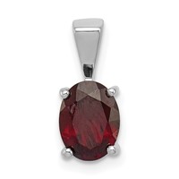 Sterling Silver Rhodium Garnet Pendant view 1