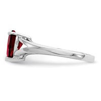 Sterling Silver Rhodium Garnet Ring view 4
